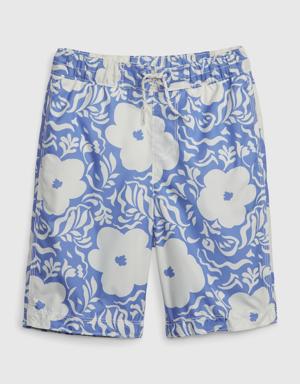 Kids Recycled Swim Board Shorts blue