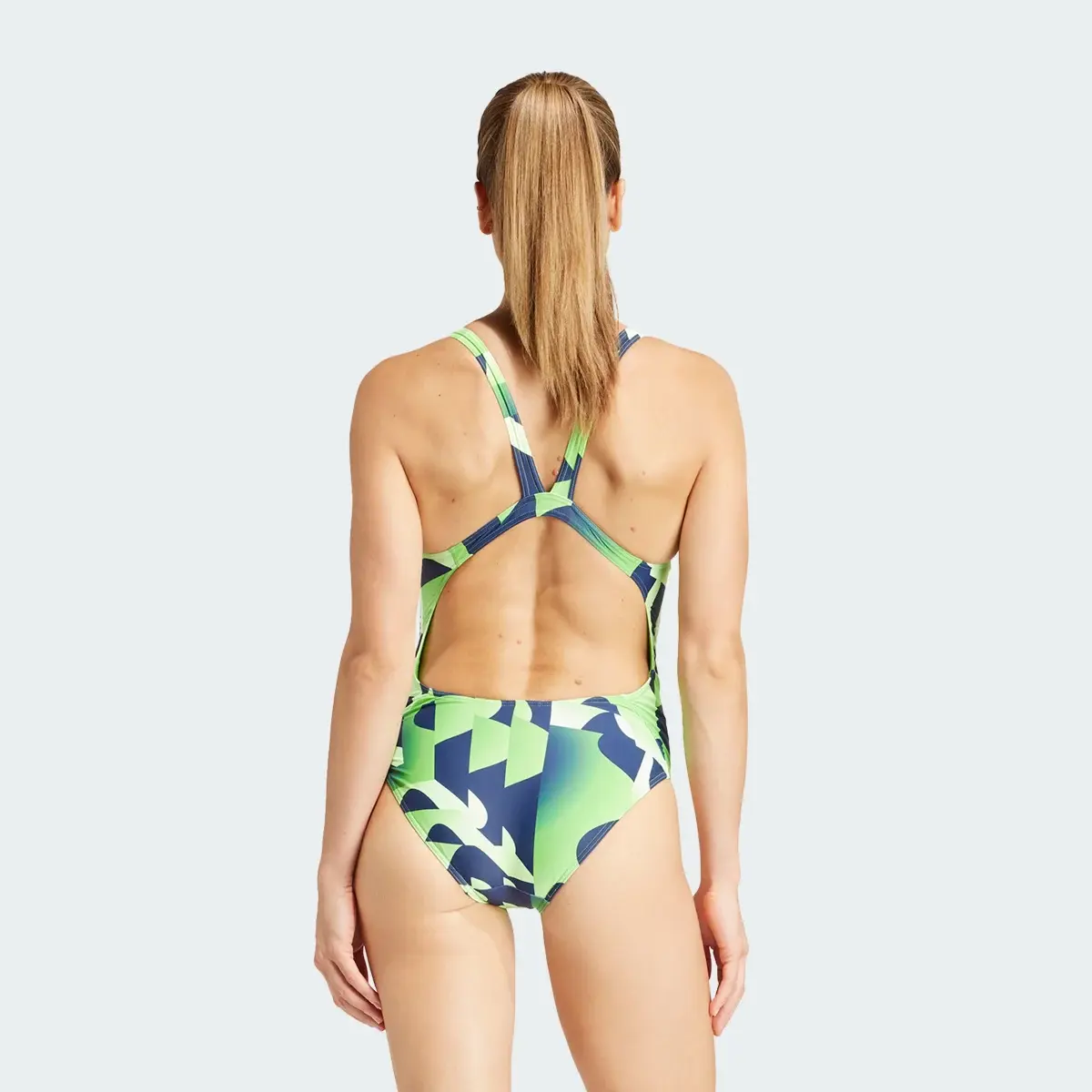 Adidas 3-Stripes Graphic V-Back Swimsuit. 3