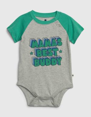 Baby 100% Organic Cotton Mix and Match Graphic Bodysuit gray