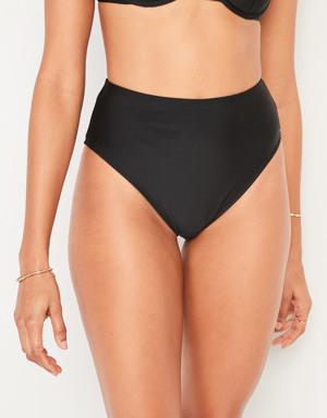 High-Waisted French-Cut Bikini Swim Bottoms black
