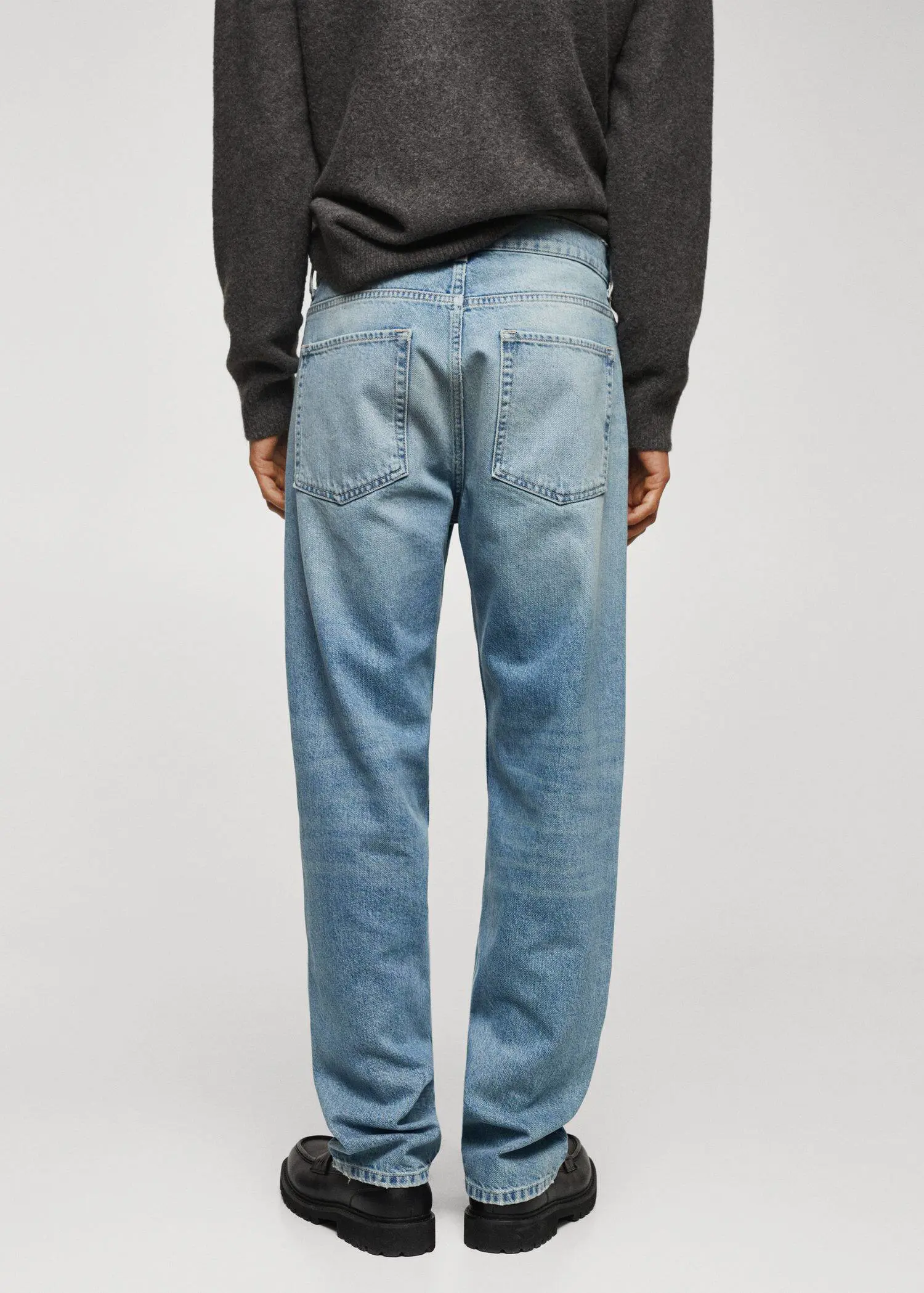 Mango Relaxed-fit medium wash jeans. 3