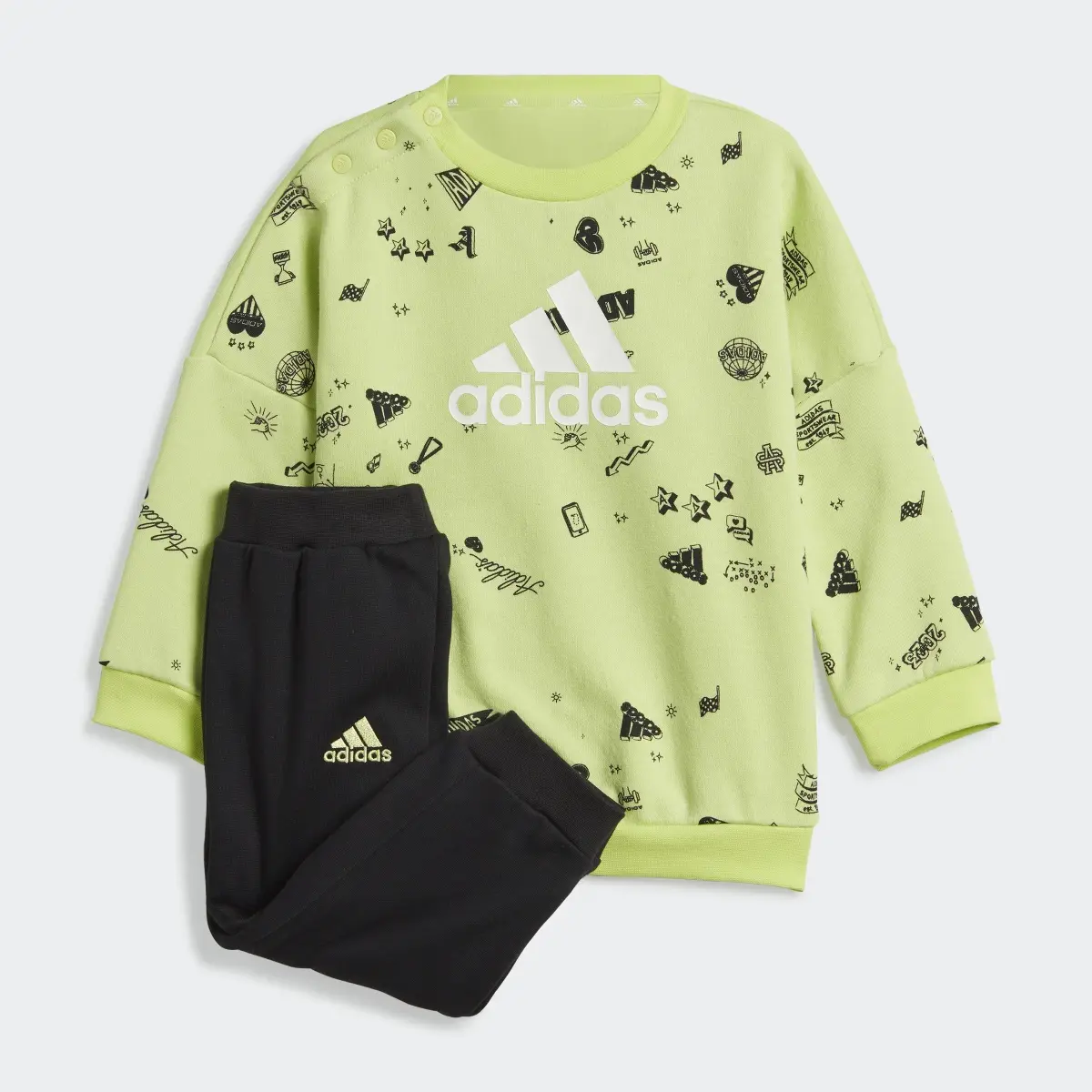 Adidas Brand Love Crew Sweatshirt Set Kids. 2