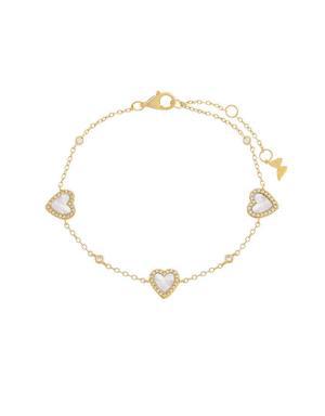 Gap Pave Multi Heart Stone Bracelet white