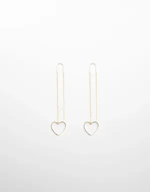 Heart thread earrings