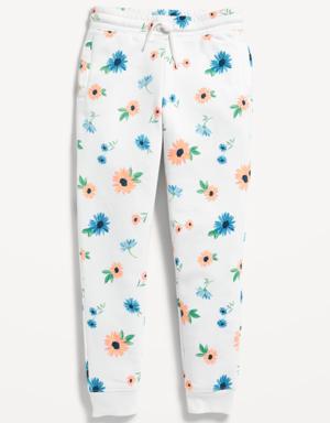 Old Navy Printed Vintage High-Waisted Jogger Sweatpants for Girls white