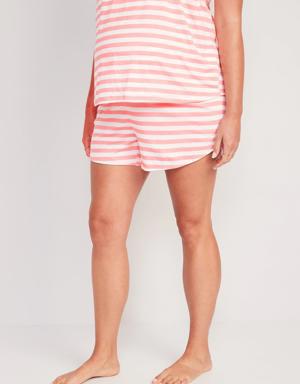 Maternity Rollover-Waist Sunday Sleep Shorts -- 3.5-inch inseam pink