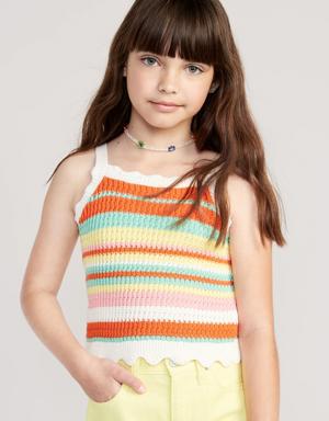 Fitted Cropped Sweater Tank Top for Girls multi