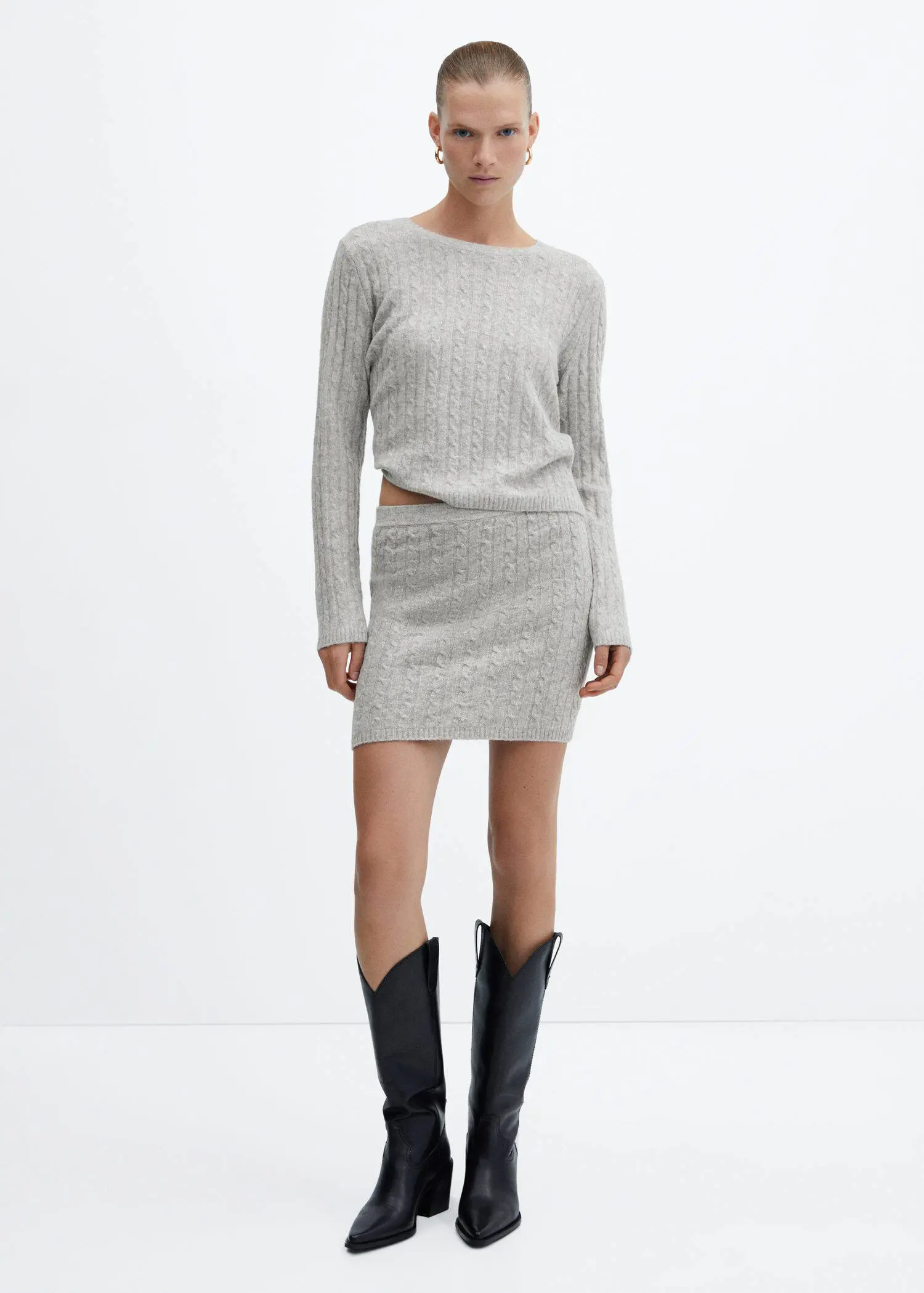 Mango Cable-knit miniskirt. 2