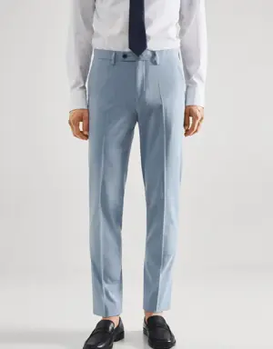 Stretch fabric slim-fit suit pants
