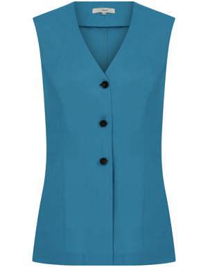 Buttoned Sleeveless Turquoise Vest