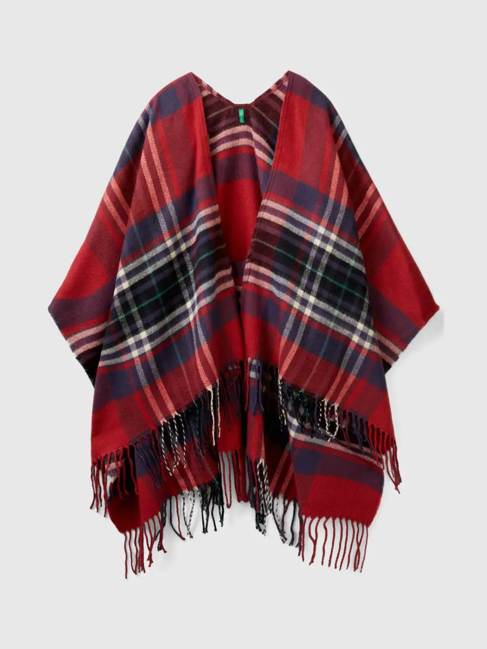 Benetton tartan poncho. 1