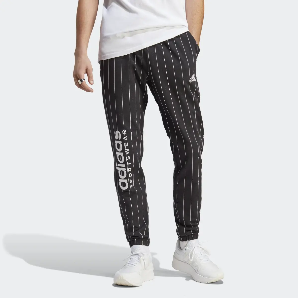 Adidas Pinstripe Fleece Pants. 1