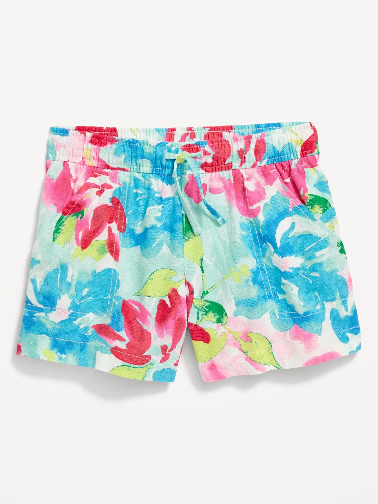 Old Navy Printed Linen-Blend Drawstring Shorts for Girls multi. 1