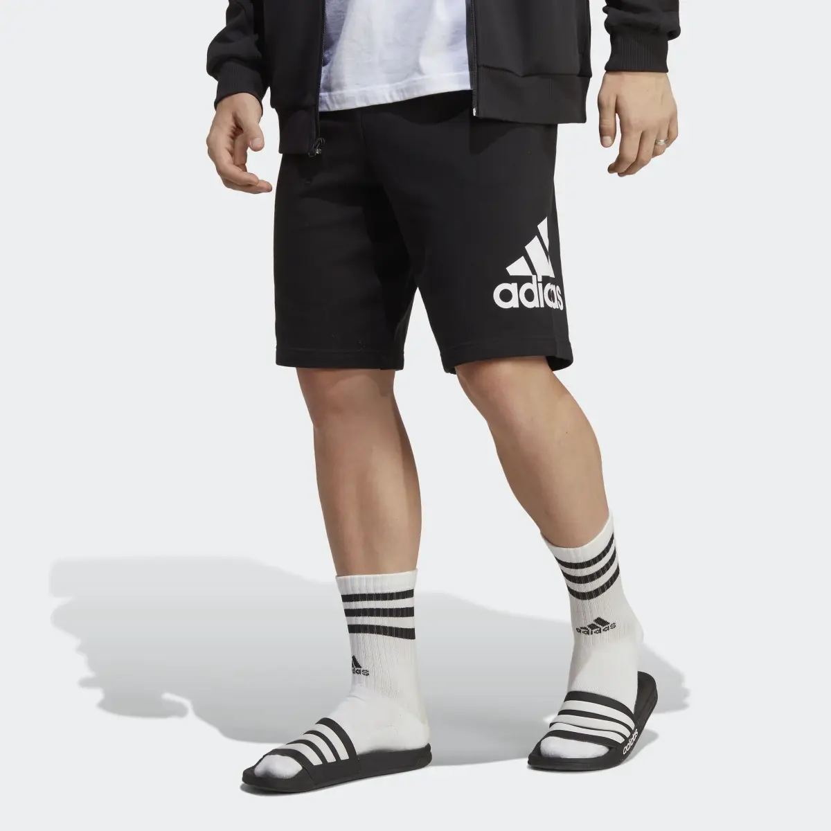 Adidas Essentials Big Logo French Terry Shorts. 1