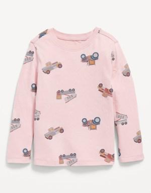 Old Navy Unisex Long-Sleeve Printed T-Shirt for Toddler pink