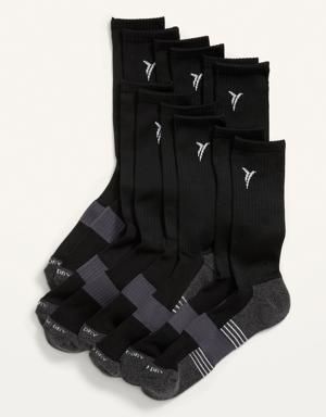 Go-Dry Gender-Neutral Performance Crew Socks 6-Pack for Adults black