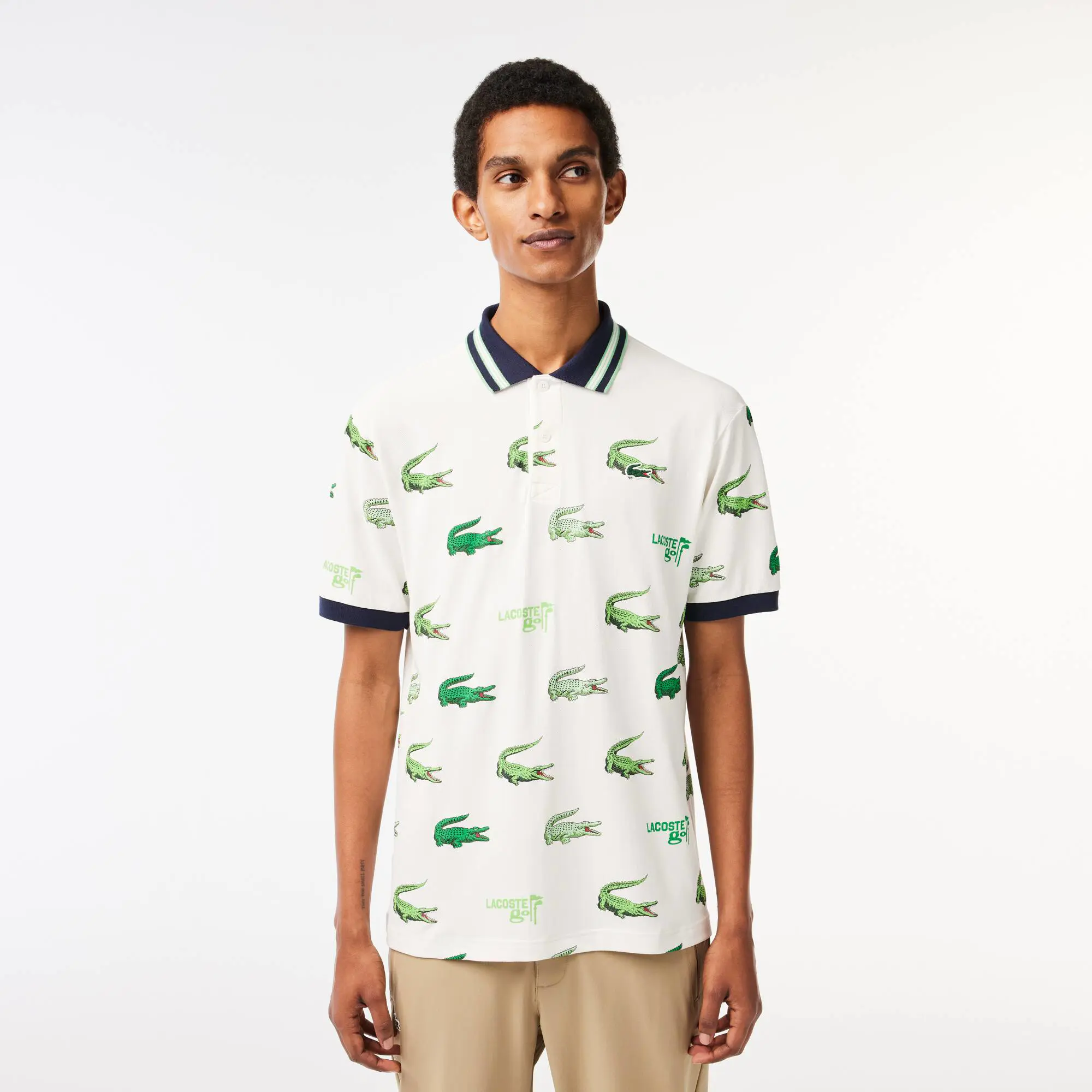 Lacoste Men’s Lacoste Golf Crocodile Print Polo Shirt. 1