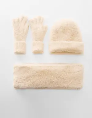 Fur-effect gloves