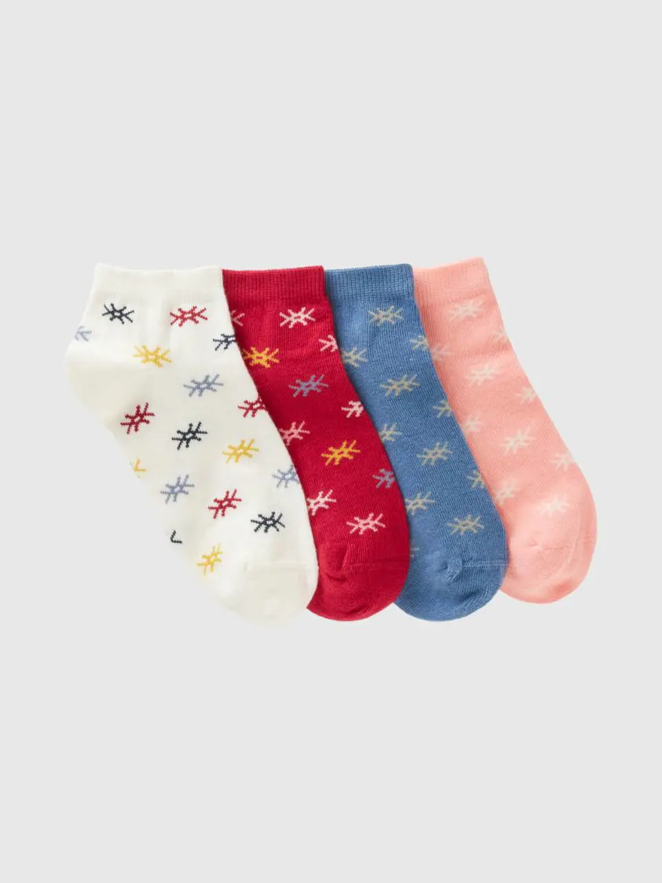 Benetton short socks set in organic cotton blend. 1