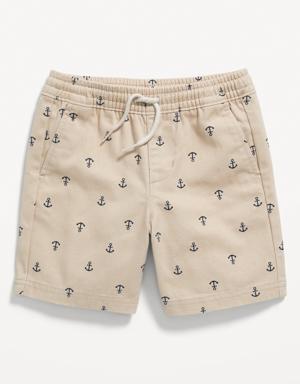 Printed Functional-Drawstring Twill Shorts for Toddler Boys blue