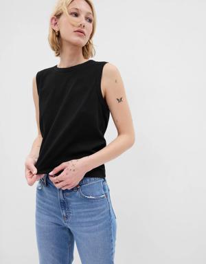 Gap 100% Organic Cotton Vintage Shell Tank Top black