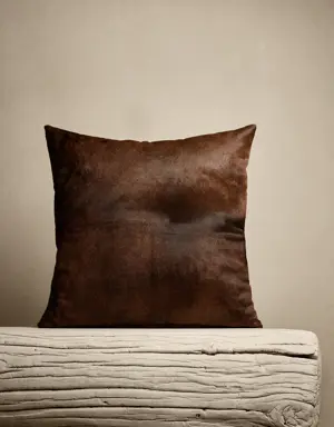 Signature Haircalf Leather Pillow multi
