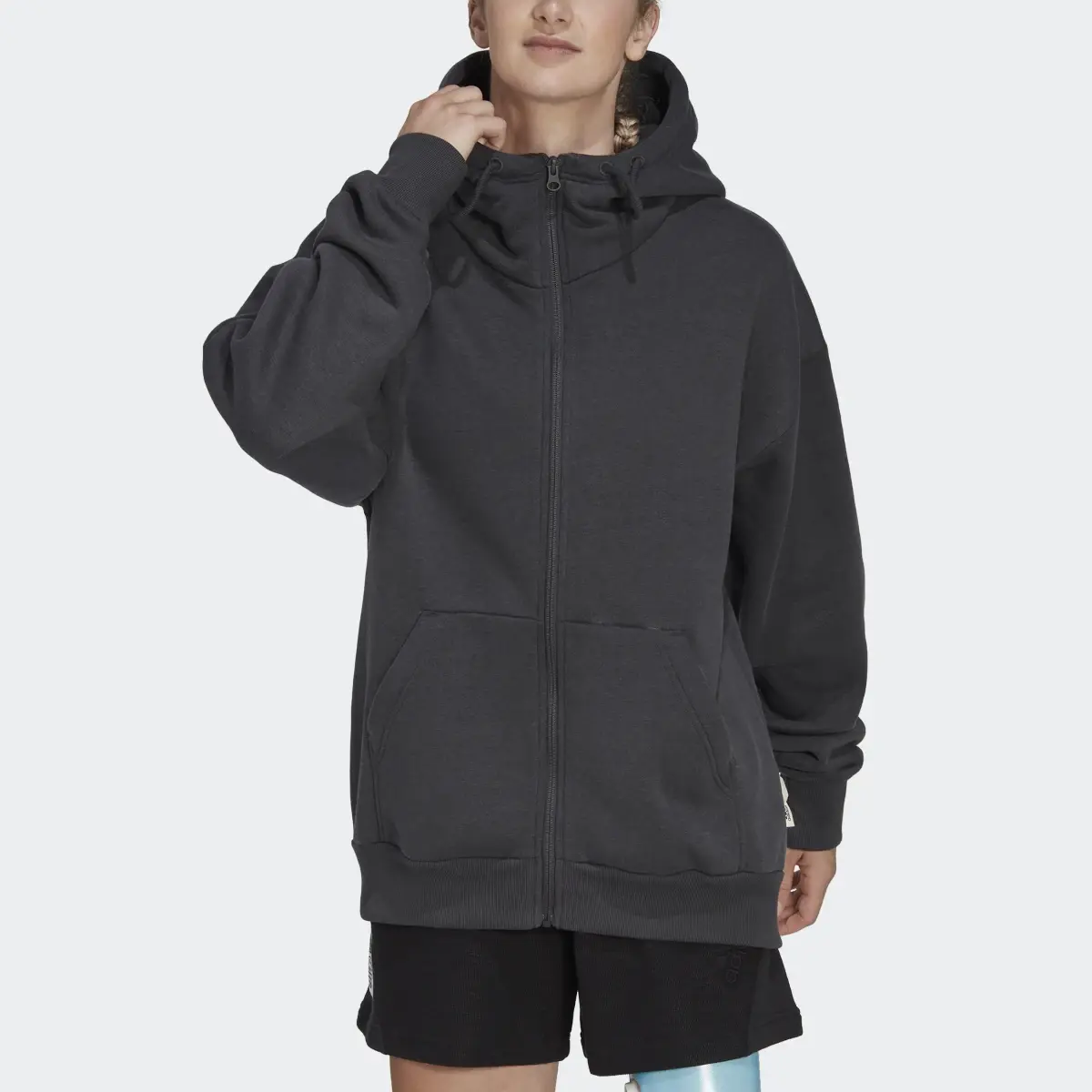 Adidas Felpa con cappuccio Studio Lounge Fleece Full-Zip. 1