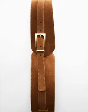 Wide suede belt