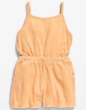 Old Navy Loop-Terry Side-Cutout Cami Romper for Girls orange