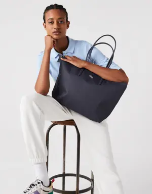 Lacoste Shopping bag con zip L.12.12 Concept tinta unita