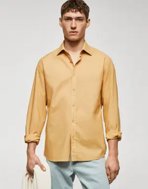 Mango Camisa de voile de algodão regular fit