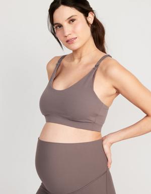 Old Navy Maternity Medium-Support PowerLite LYCRA® ADAPTIV Racerback Nursing Sports Bra multi