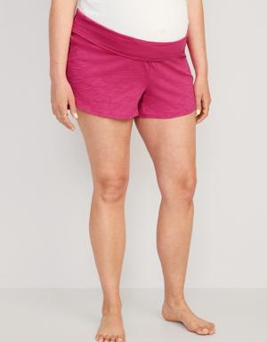 Old Navy Maternity Rollover-Waist Slub-Knit Shorts -- 3.5-inch inseam pink