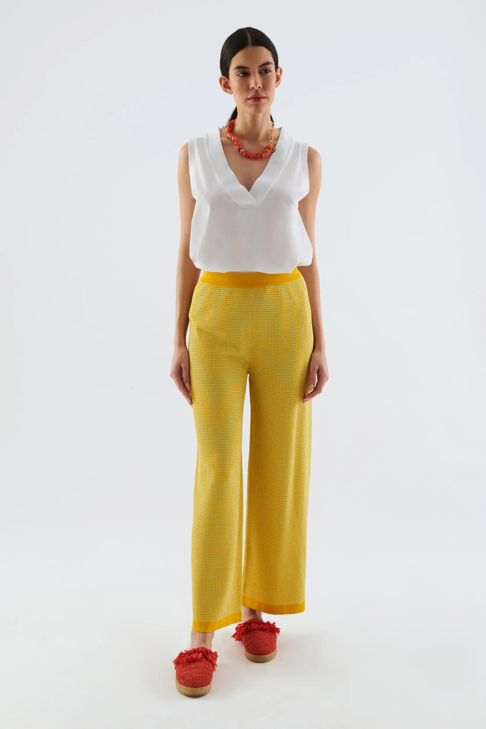 Roman Lemon Wide Leg Pants - 1 / Yellow. 1