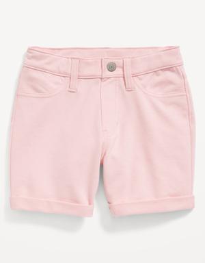 Old Navy French Terry Rolled-Cuff Midi Shorts for Girls pink