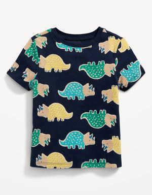 Unisex Crew-Neck Printed T-Shirt for Toddler blue