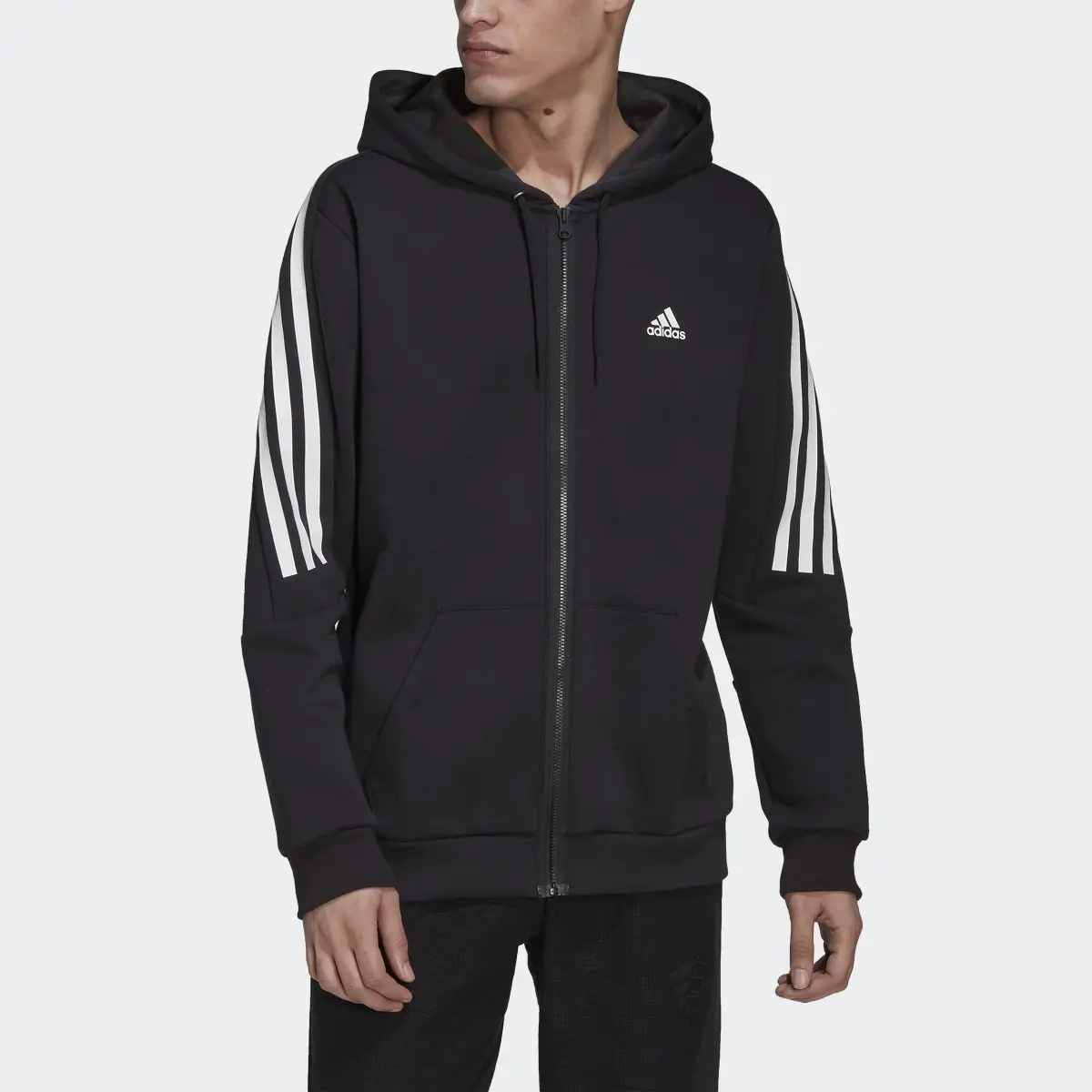 Adidas Veste à capuche zippée à 3 bandes Future Icons. 1