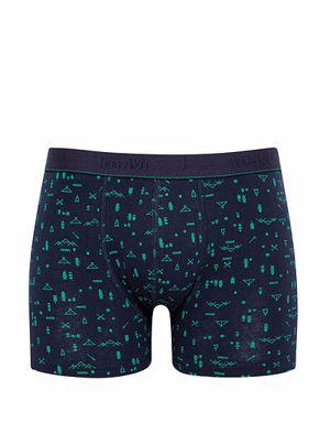 Çizim Baskılı Lacivert Boxer