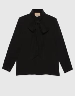 Silk shirt with neck bow
