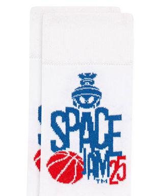 Space Jam Baskılı Beyaz Soket Çorap