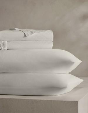 Washed Cotton Percale Sheet Set gray