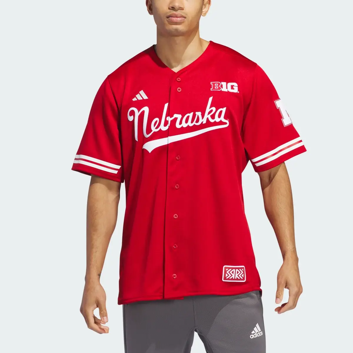 Adidas Nebraska Reverse Retro Replica Baseball Jersey. 1