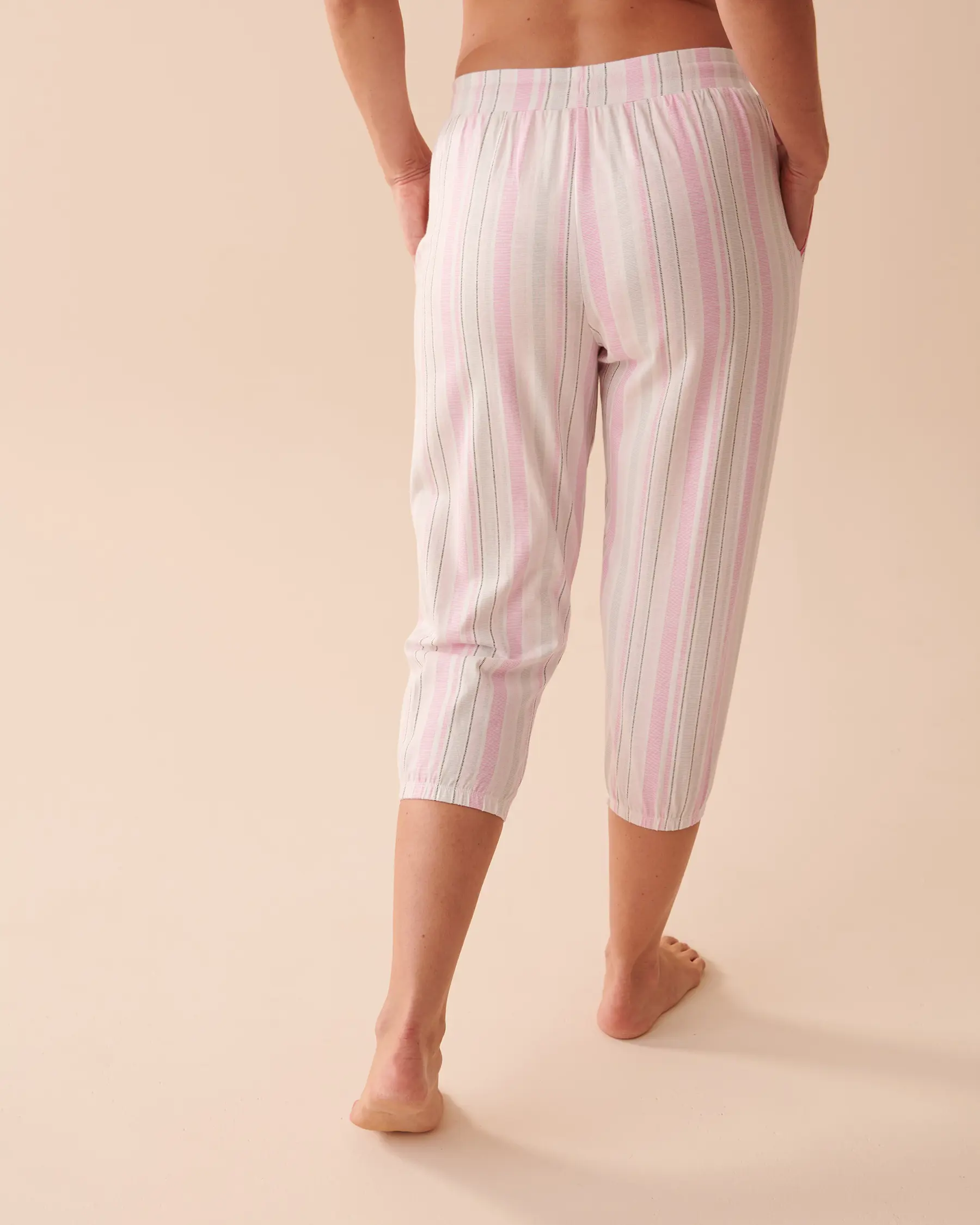 La Vie en Rose Striped Cotton Capris. 2