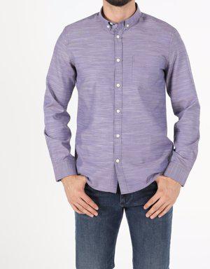 Purple Men Long Sleeve Shirt