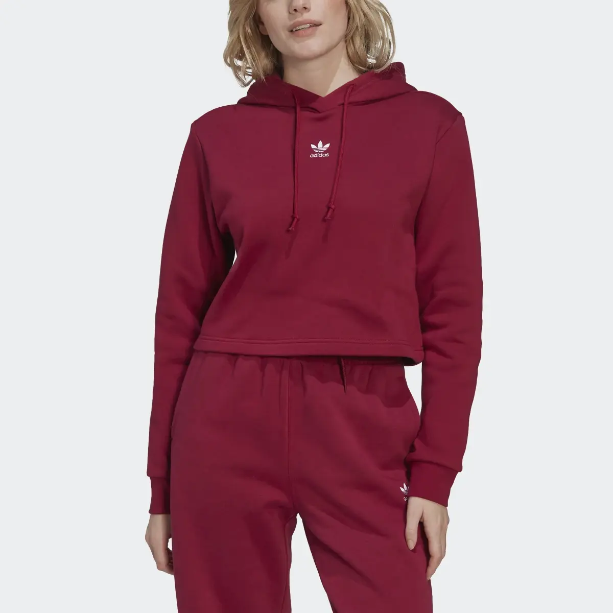 Adidas Camisola Curta com Capuz em Fleece Essentials Adicolor. 1