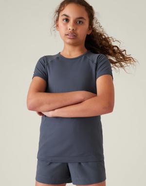 Athleta Girl Power Up Seamless Regular Length Tee blue