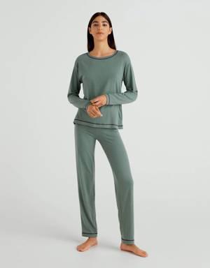 Kadın mix Viskoz Karışımlı Pijama Takımı