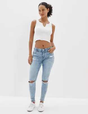 American Eagle Next Level Ripped Curvy Jegging. 1