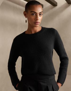 Lucia Cashmere Ribbed Sweater black