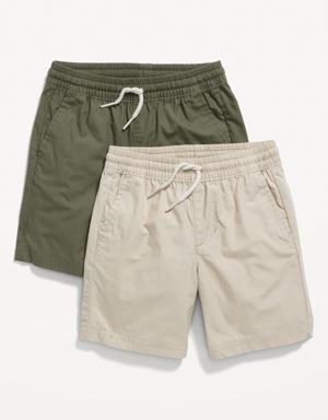 Functional-Drawstring Poplin Shorts 2-Pack for Toddler Boys green